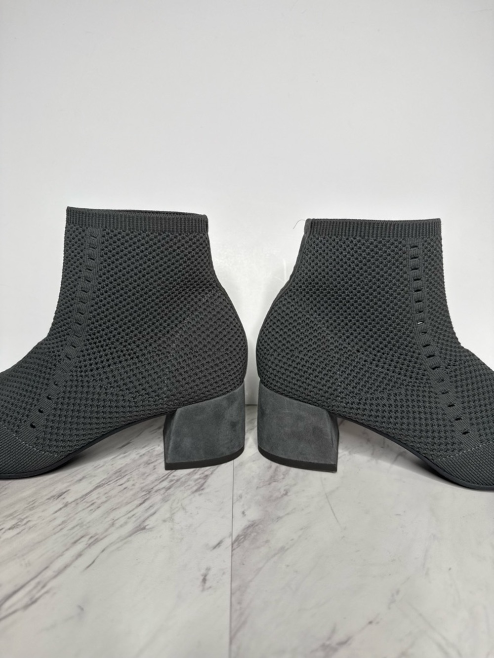 Eileen Fisher Honey Gray Knit Stretch Bootie 9 1/2 - Picture 8 of 13